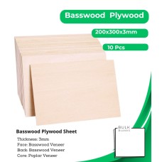 Bulk Blanks- Basswood Plywood 3mm Sheets 200x300 for Laser Engraving and Cutting 30 Pcs 