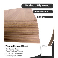 Bulk Blanks-Walnut Plywood 3mm Sheets 300x300 for Laser Engraving and Cutting 30 pcs