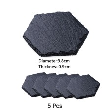 Natural Stone Slate Coasters for Laser Engraving 5 Pack-Hexa