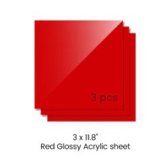 AlgoLaser 3mm RED Colorful Acrylic sheets (3pcs)
