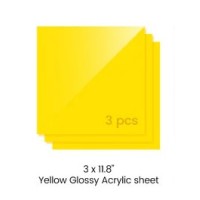 AlgoLaser 3mm yellow Colorful Acrylic sheets (3pcs)