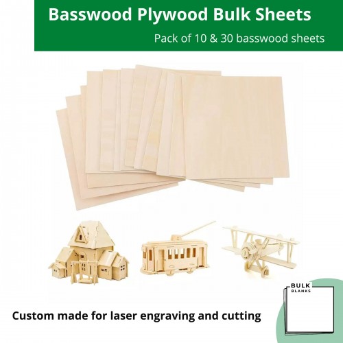 Creality 3D - Basswood Plywood Sheet 3mm - 10 pcs - Laser Engraver