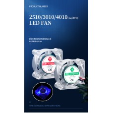 4010 Transparent Hydraulic Cooling Fan 24V with LED Light