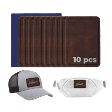 Brown to Silver Laserable Leatherette Rectangular Patch (10pcs)