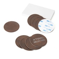 xTool Brown to Sliver Laserable PU Leather Round Patch(10pcs)