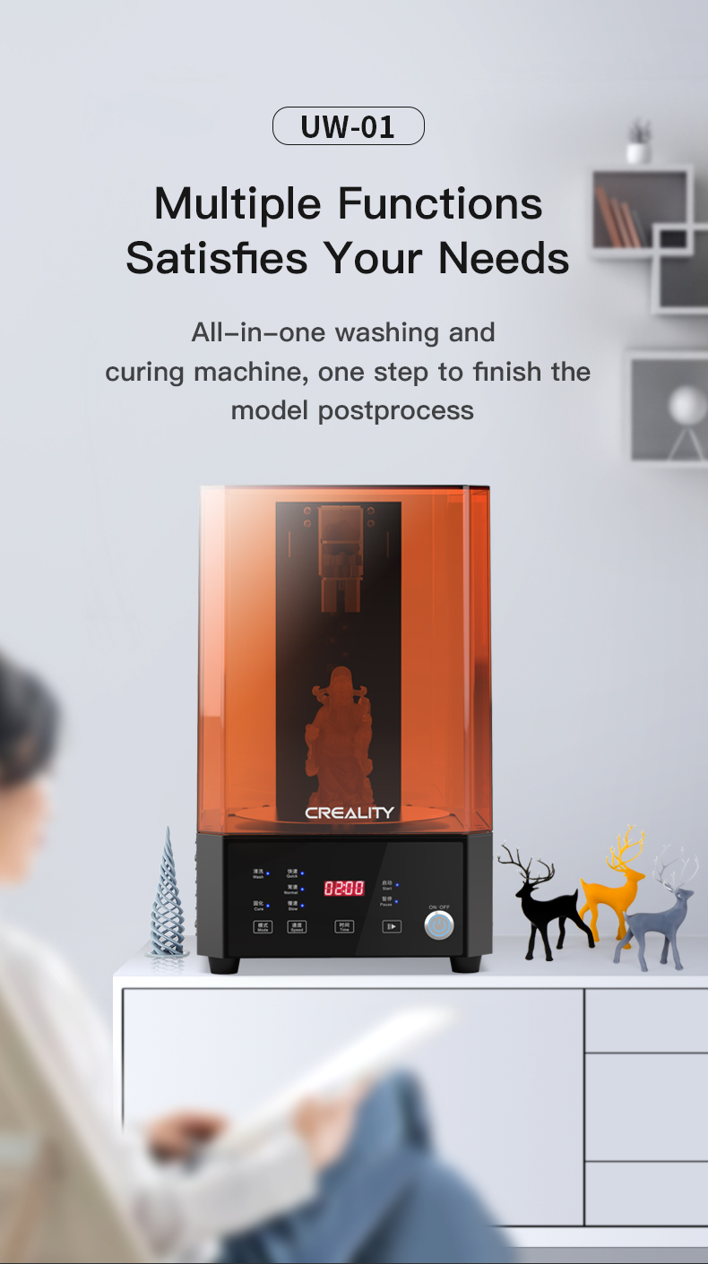 How to Operate Use UW-01 Creality Resin 3D Printer Curing and Washing  Machine 