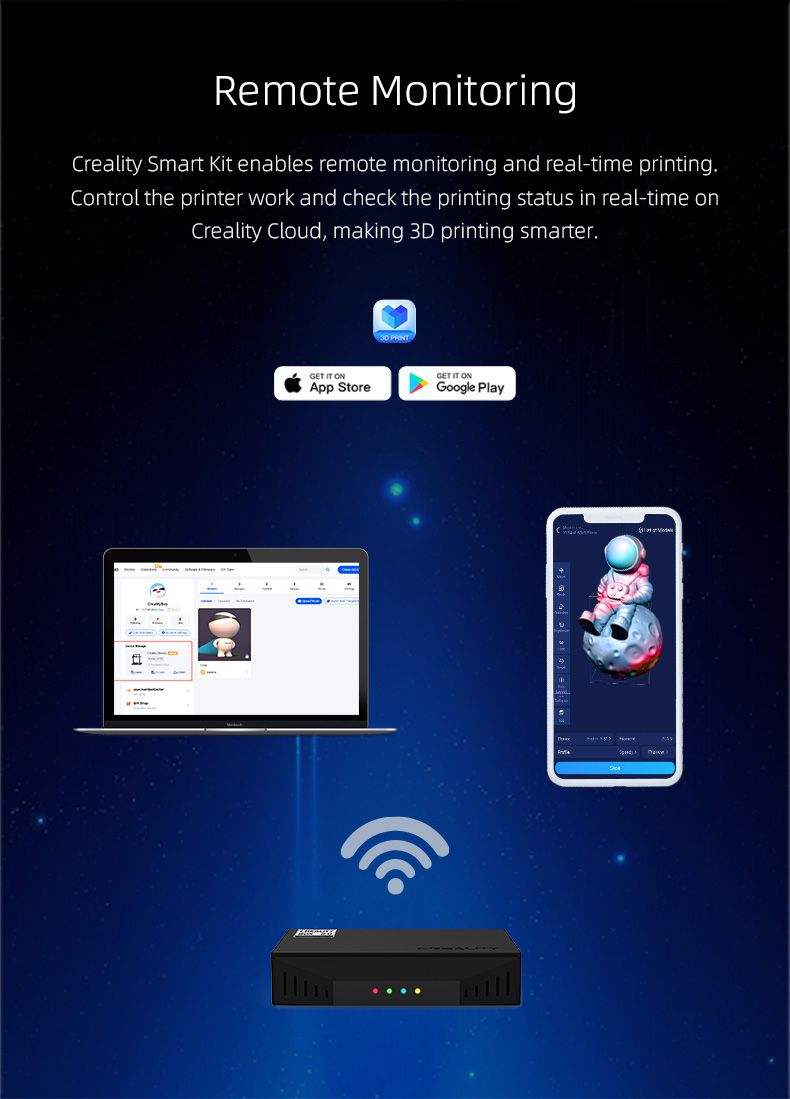 Creality Smart Kit WiFi Box & HD Camera, Wireless 3D Printing Real-time  Remote Monitoring