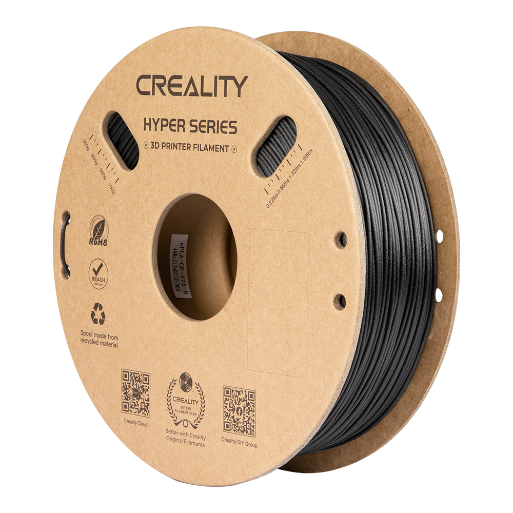 Creality Hyper PLA-CF (Carbon Fiber) Filament Black 1.0kg 1.75mm