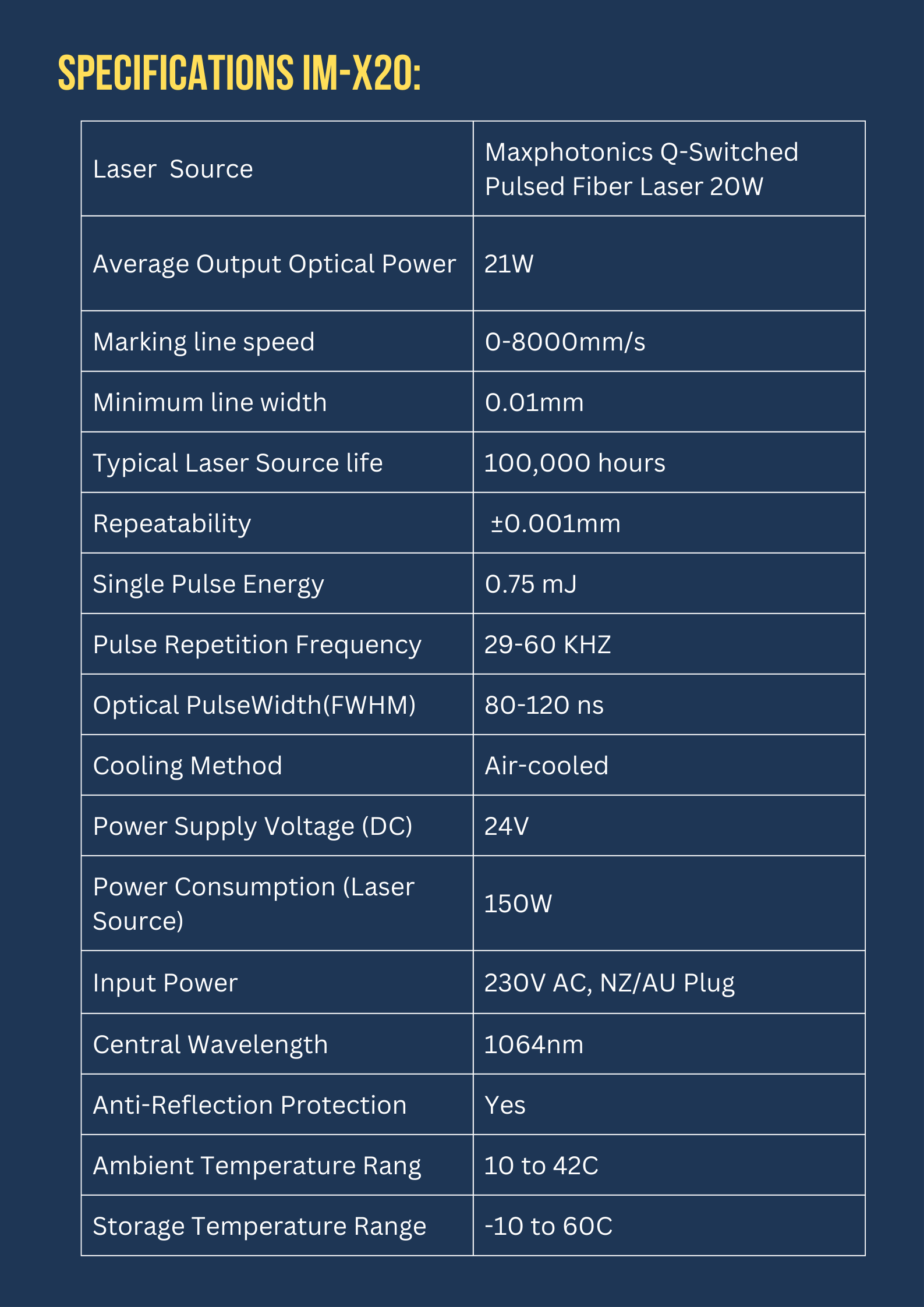 INFINITY LASER 20W MAX Fibre Laser Machine